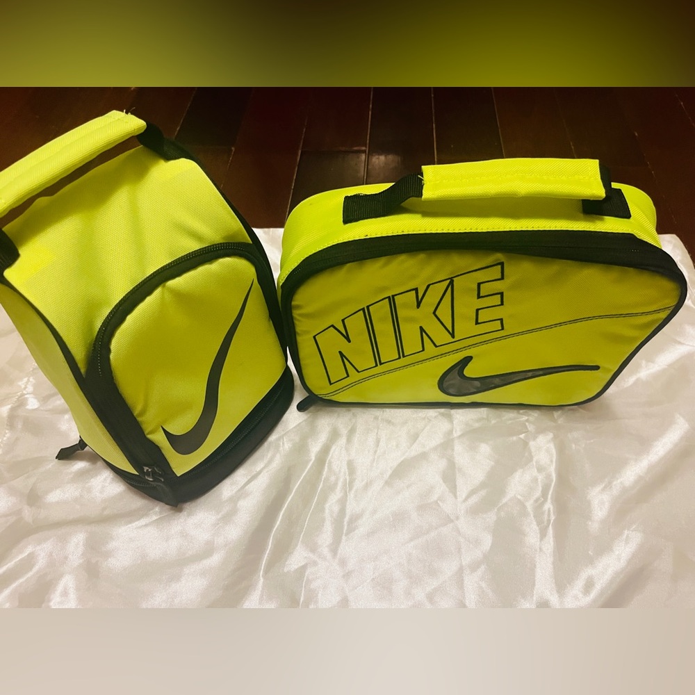 (2) NEW! neon yellow insulated lunch bags (new never used )